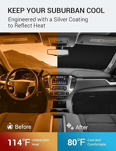 Vista 377 de Proadsy Parasol para parabrisas para BMW X1 F48 2016-2022 de 4 capas plegable, protector de parasol frontal que bloquea los rayos UV y mantiene