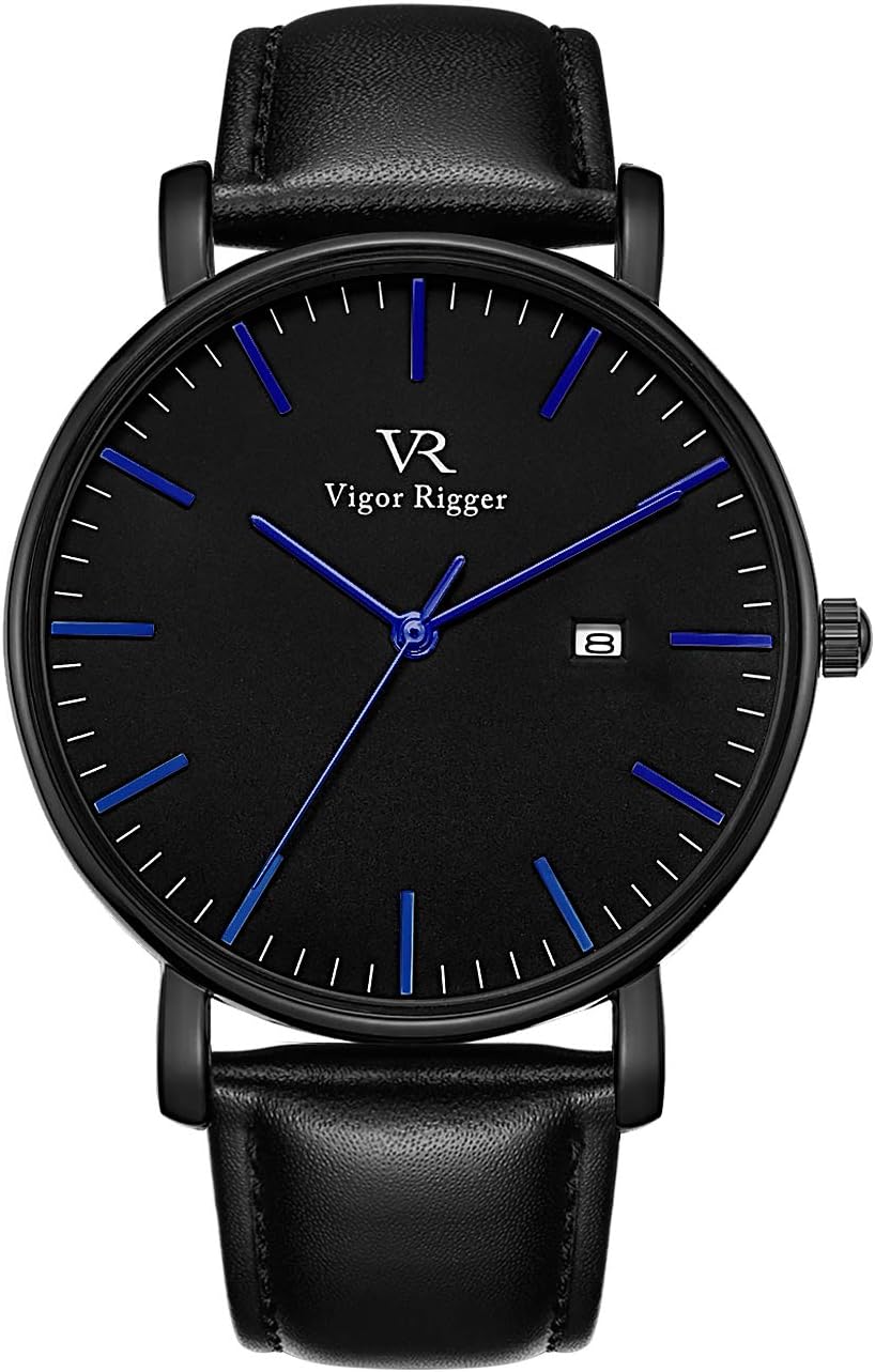 Mens Waterproof Analog Quartz Watches,Minimalist Wrist Watch Ultra Thin Date Disply