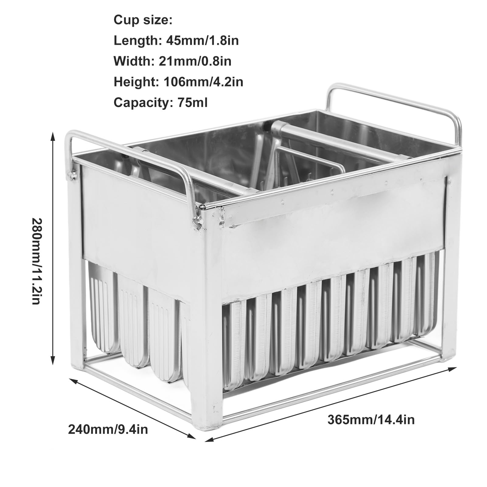 Molde para Helado de Acero Inoxidable, 40 Piezas de Metal Reutilizable para Hacer Golosinas Congeladas, Diseño Fácil de Limpiar con Gran Capacidad para Fiestas de Verano