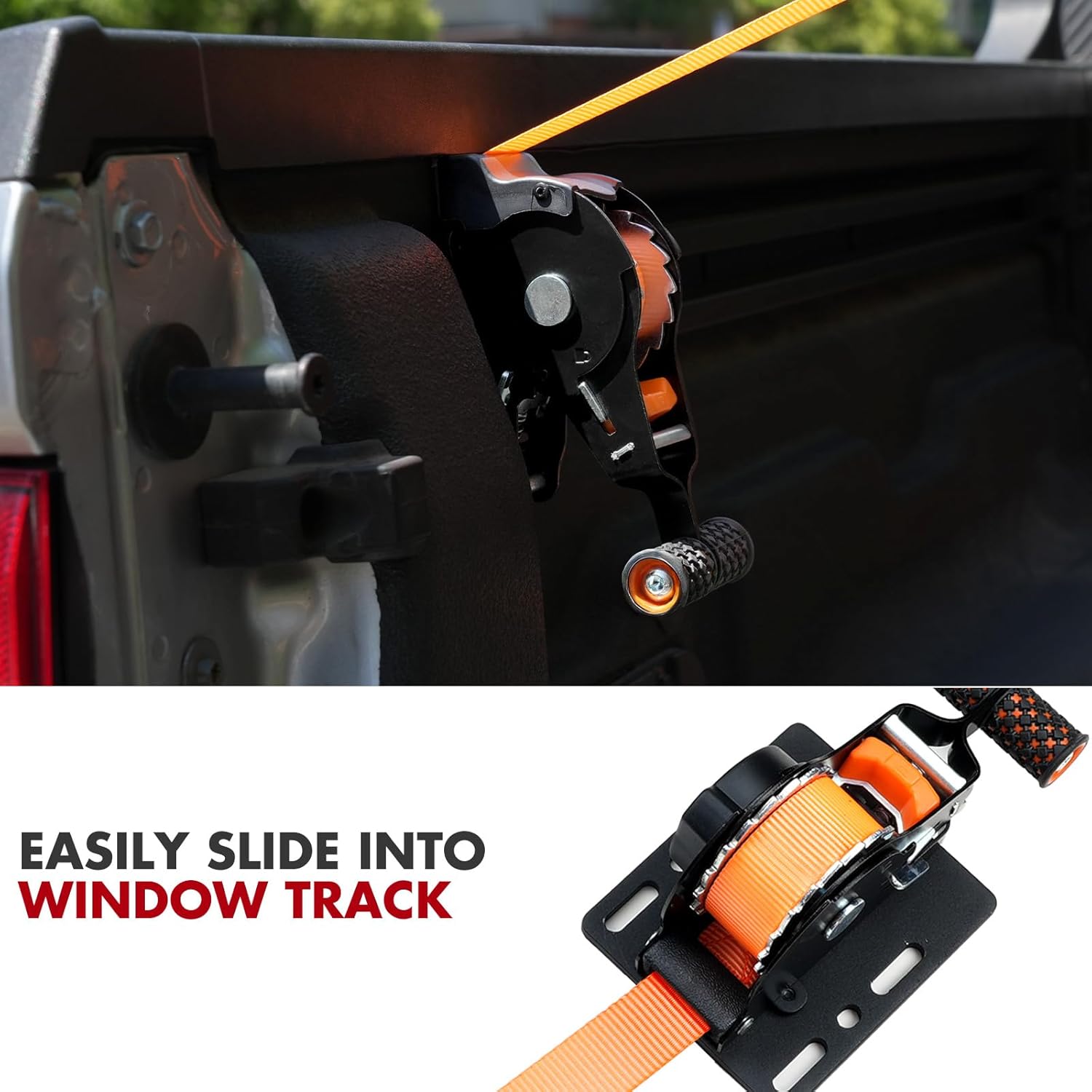Mabett Retractable Ratchet Straps Compatible with 2022-2025 Ford Maverick 2PCS Truck Bed Auto Retract Tie Down Heavy Duty Straps System Accessories