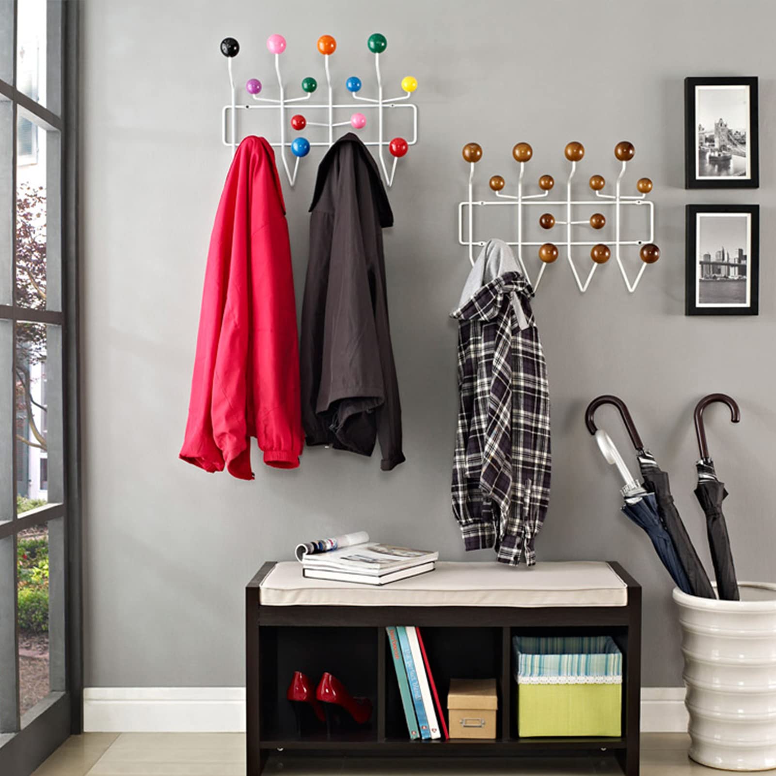 ISCBAFYX Perchero con Ganchos de Pared, Mochila, Toalla y Perchero, Ganchos montados en la Pared para decoración de Dormitorio, Sala de Juegos y baño