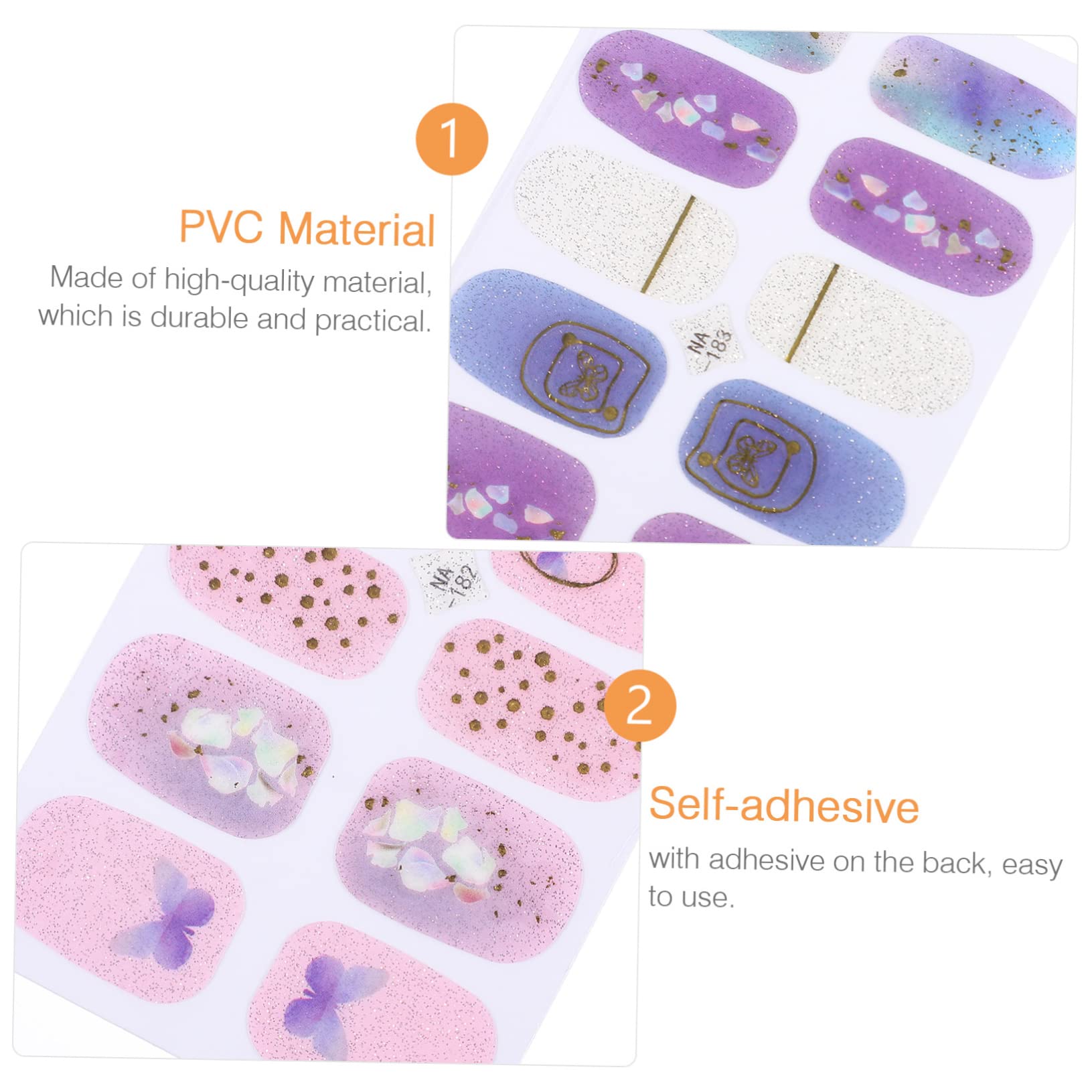 Healvian 5ensembles Autocollants à Dorés De Stickers Manucure Pour Décoration Des Facile à Appliquer Et Personnalisable Pour Événements Et Quotidien
