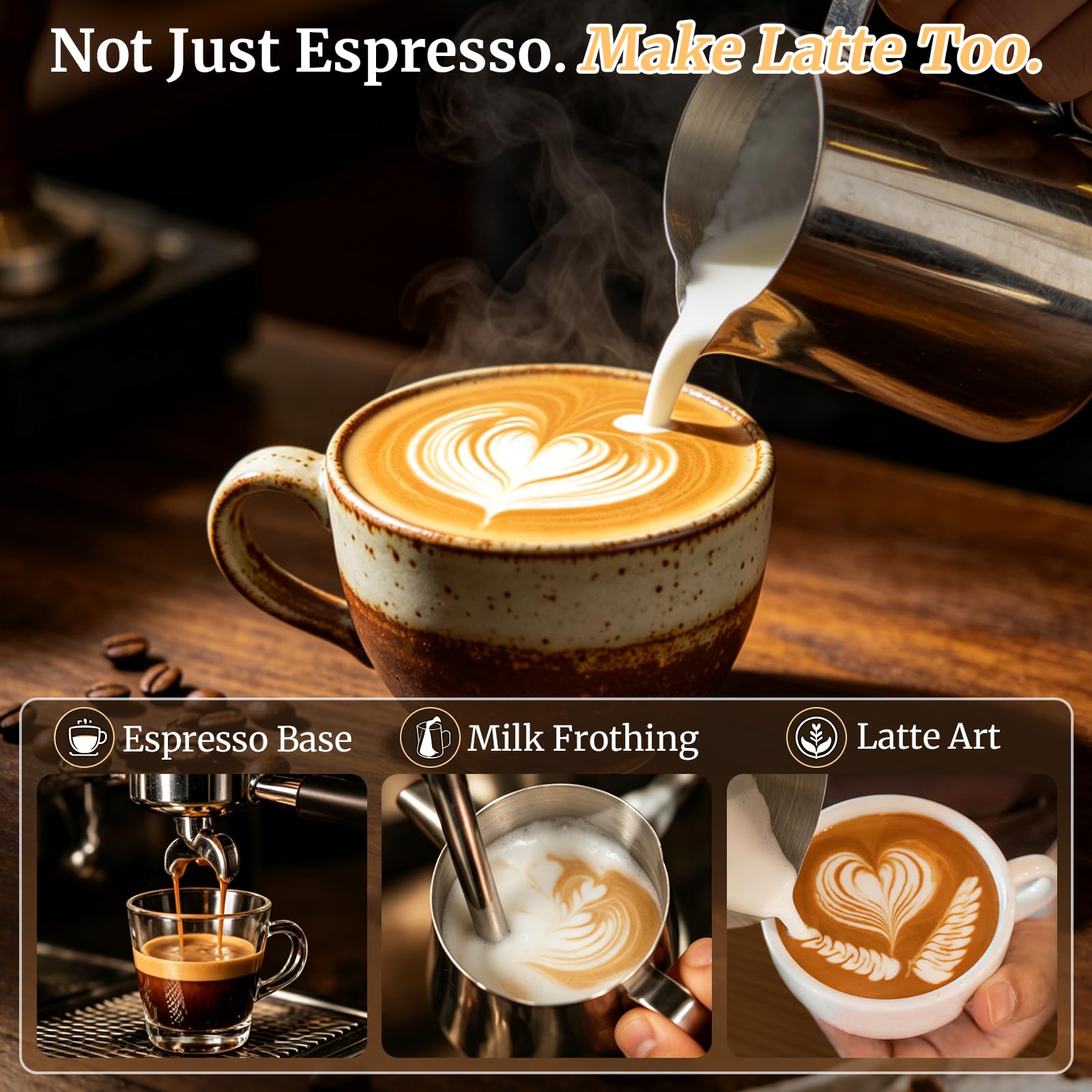 Espresso Zubehör 12er Set, 51mm Kaffee Tamper mit Dosierring,Kaffee-Distributor, WDT Tool, Aufbewahrungsstation, Milchkännchen und Kaffeeschablonen, Komplettes Barista Starter Set für Siebträger
