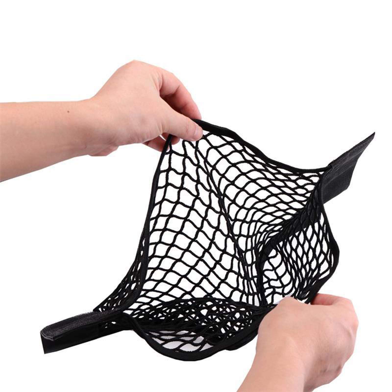 Bolsa de Malla de Red elástica para Maletero de Coche de 50x25 cm con Cinta mágica para el Pasado, Organizador de Bolsillo para Coche, Orden de Remolque
