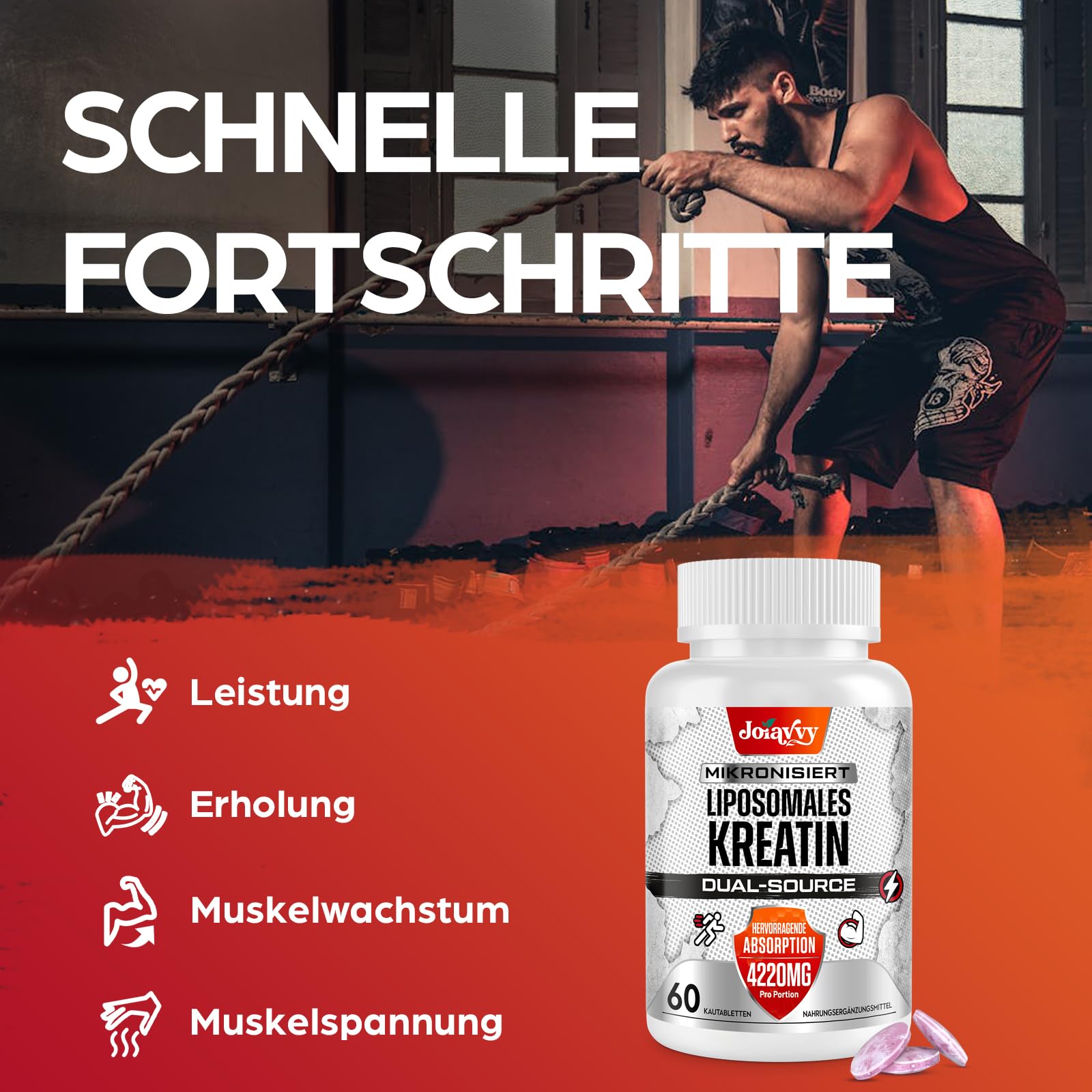 Creatina Monohidratada en Tabletas 4200mg, Creatina Pura Micronizada con Creatina HCl, Alternativa a la Creatina en Polvo, Suplemento para Masa Muscular para Hombres y Mujeres, 120 Tabletas