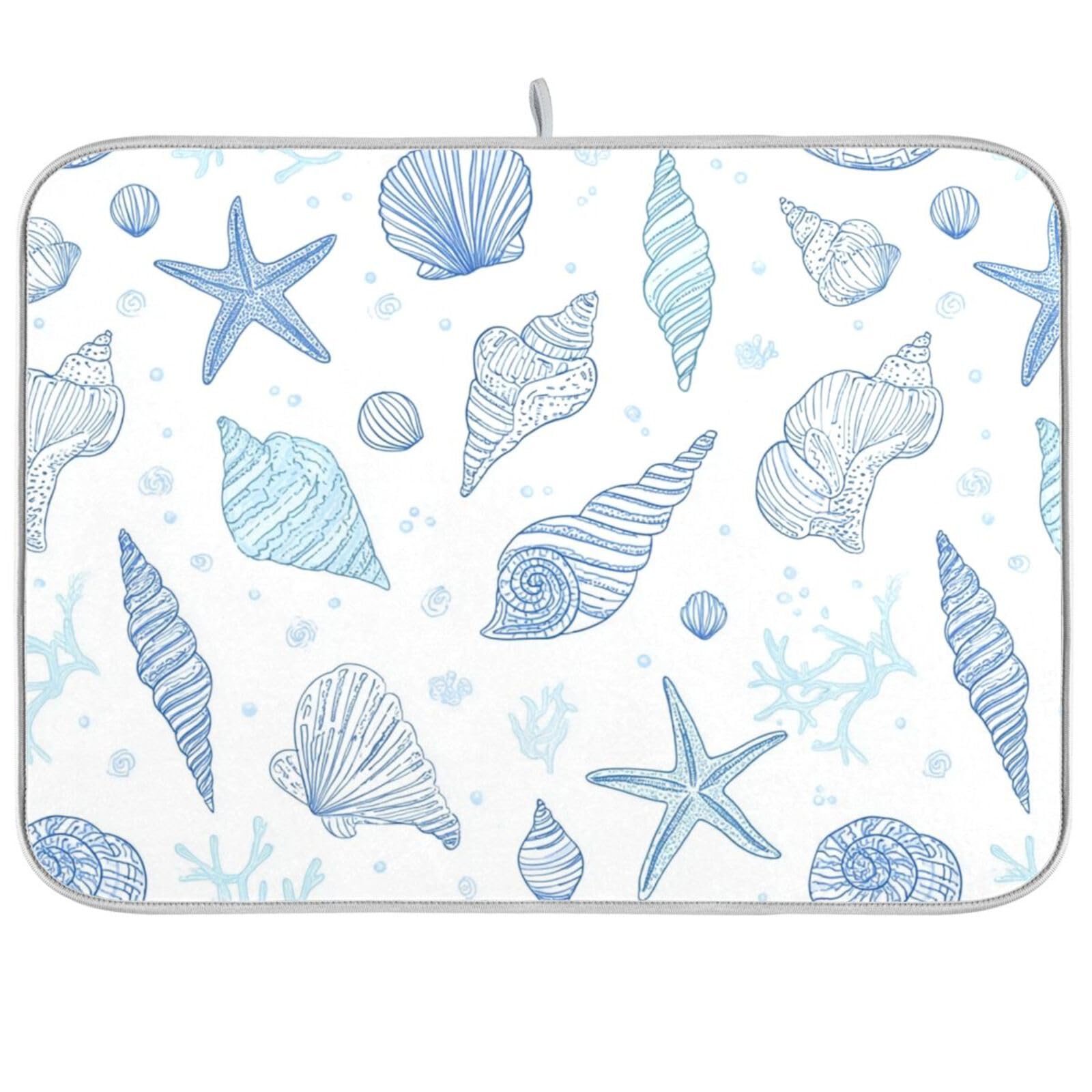 Tapis d'égouttoir grand format 45,7 x 61 cm absorbant motif étoile de mer