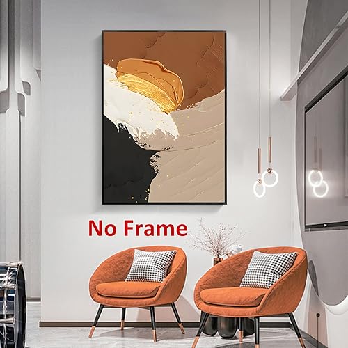 Vista 35 de Lienzo abstracto naranja para pared, póster naranja moderno, pintura geométrica abstracta, lienzo de lámina dorada, arte de pared naranja y dorado