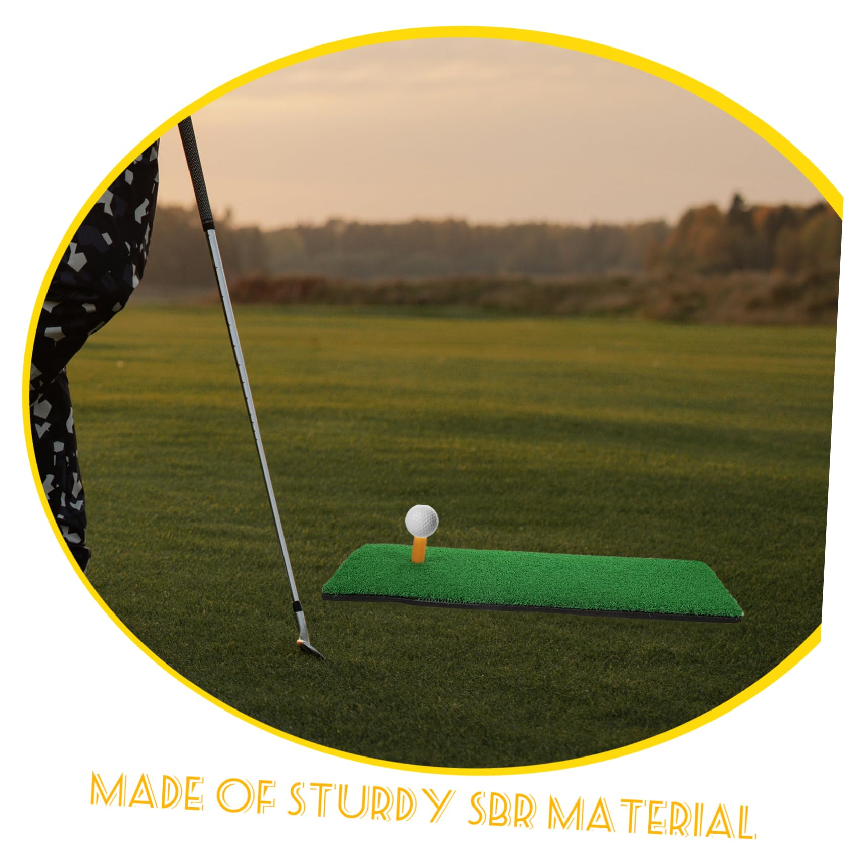 HANABASS Golf Accessories Golfing Hitting Pad 1 Set Indoor Golf Turf Mat Reusable for Practice Sbr Material