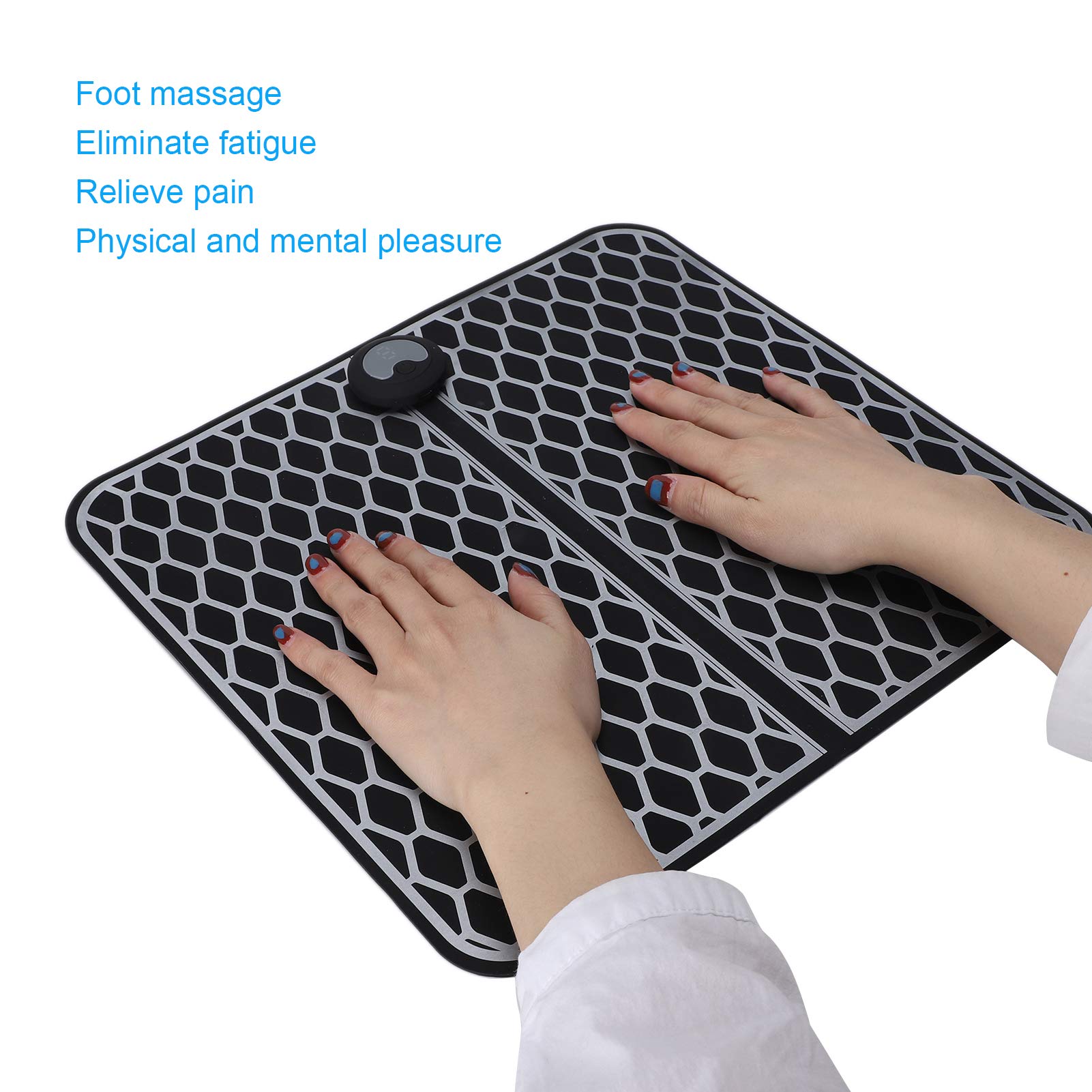 Masseur de pieds avec machine rechargeable par USB - Tapis de massage électrique pliable et portable - Favorise la circulation sanguine - Soulage les douleurs musculaires - Facile à utiliser pour la