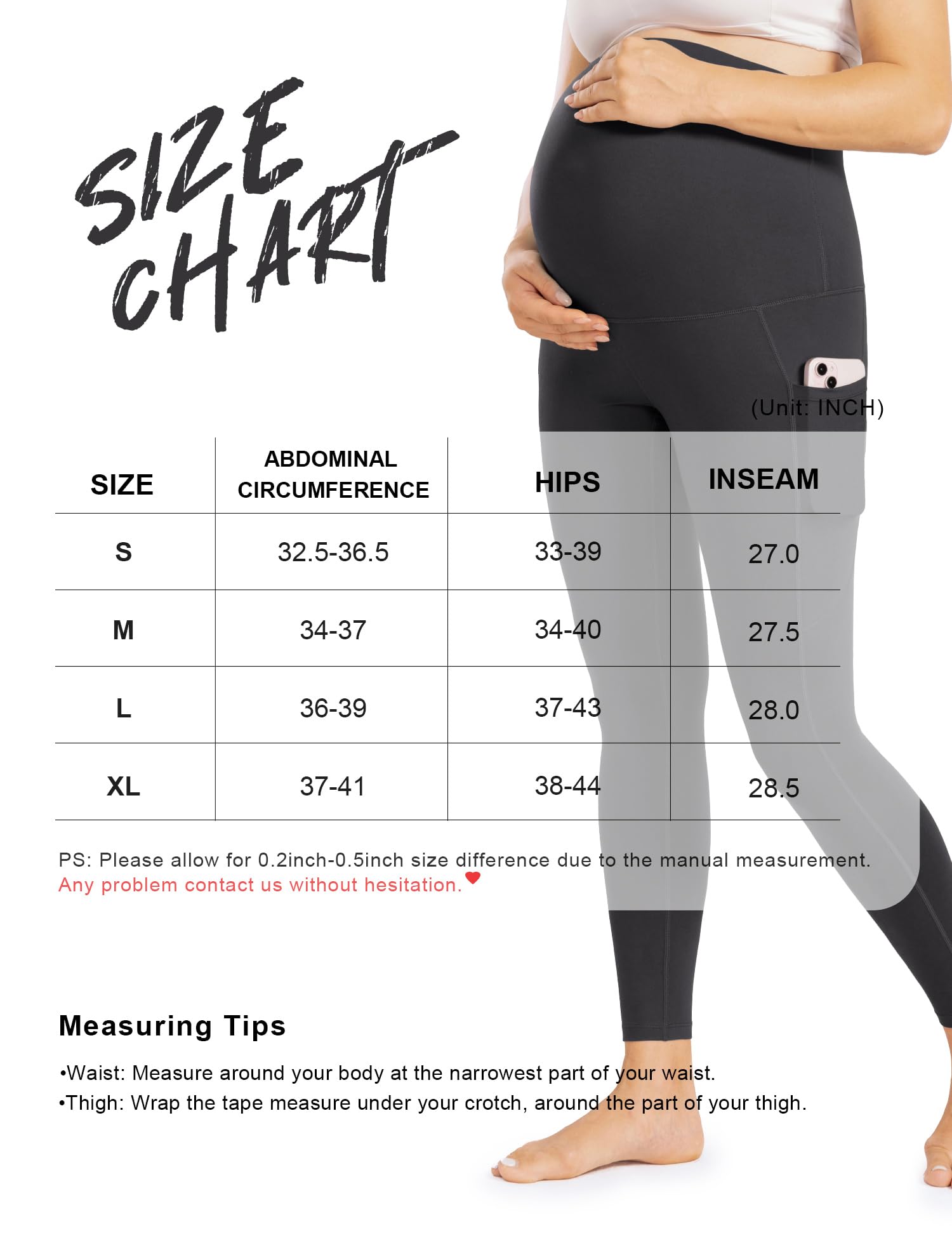 Enerful Umstandsleggings für Damen, mit Taschen, Workout-Leggings, butterweich, Schwangerschaft, Aktivkleidung, Yoga-Strumpfhose