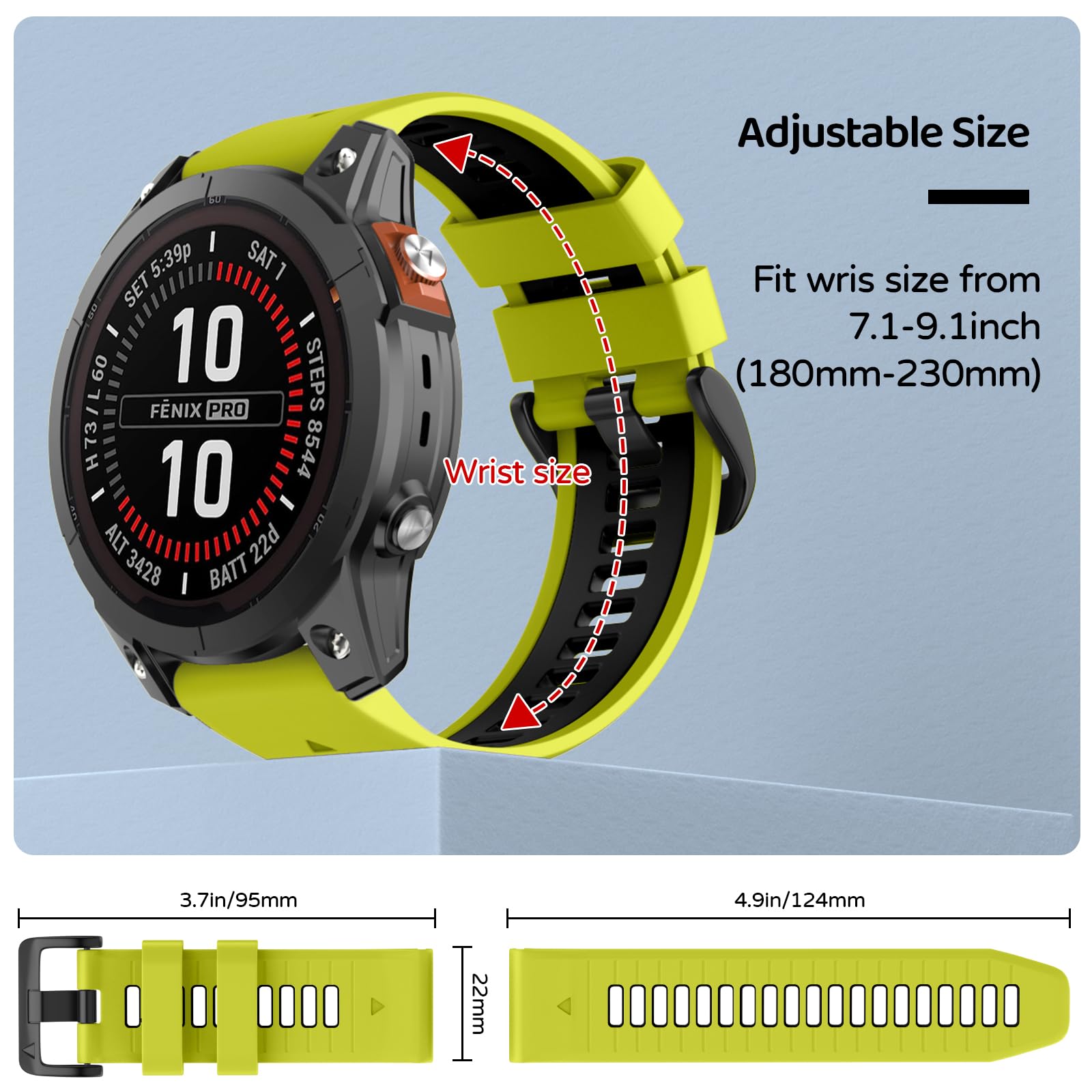 U-LIMVE Watch Strap for Garmin Fenix 8 47mm/Fenix E/Fenix 7/Fenix 7 Pro/Fenix 6/Fenix 6 Pro/Fenix 5/Epix Pro 47mm - Image 4