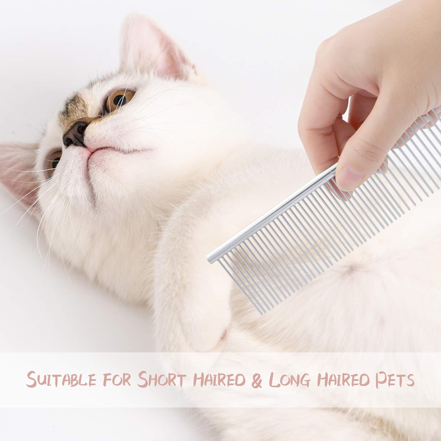 Cat Comb, KALAMANDA 4 Pieces Cat Grooming Comb Kit, Cat Comb Massager, Cat Comb for Deshedding/Pet Hair Removal/Matted Hair/Short and Long Haired Cats, Cat Shell Comb : Pet Supplies