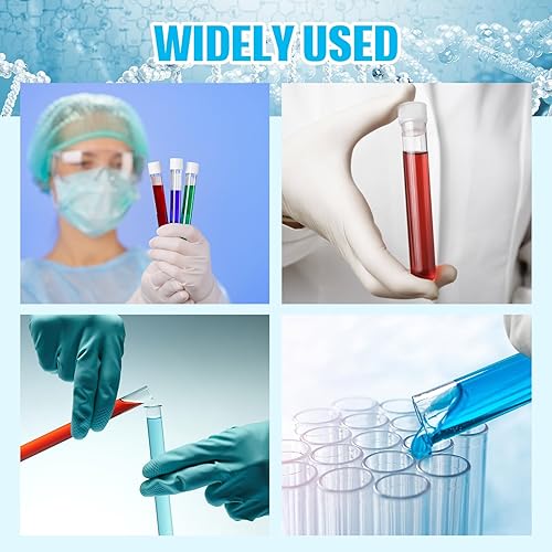 Miniatura 7 de Xuhal 500 tubos de ensayo de 0.3 fl oz de plástico transparente con tapas, tubos de propagación pequeños de 0.630 x 3.937 in para experimentos