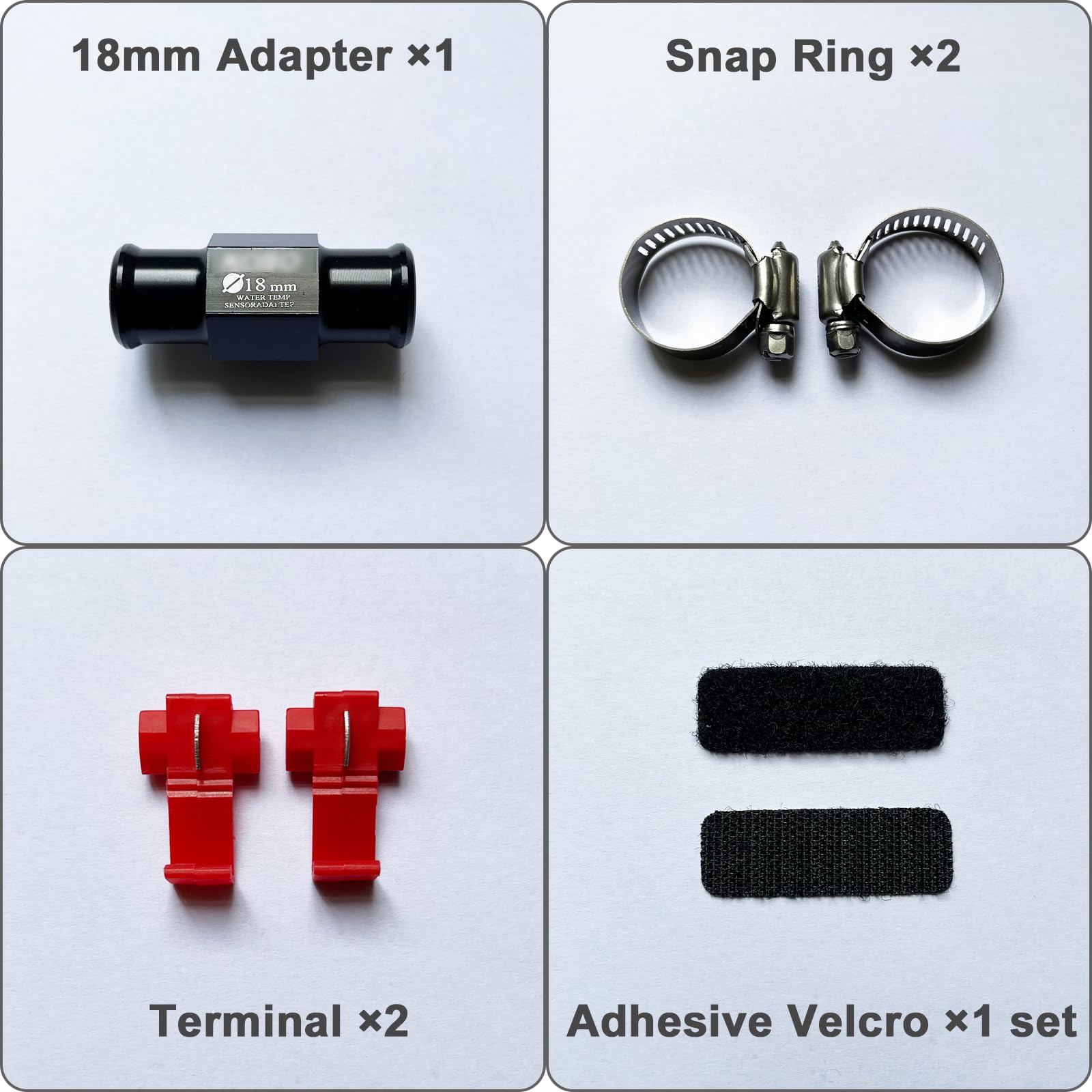 Thermomètre Numérique pour Moto, Thermomètre bleu à capteur, Thermomètre à eau de moteur, Thermomètre de moto étanche avec capteur de température à sonde métallique (18mm)