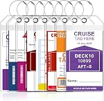 Cruise Luggage Tags, Cruise Luggage Tag Holder, Compatible with All Cruise Lines, Waterproof PVC Clear Cruise Tags, Transparent Luggage Tags (6)