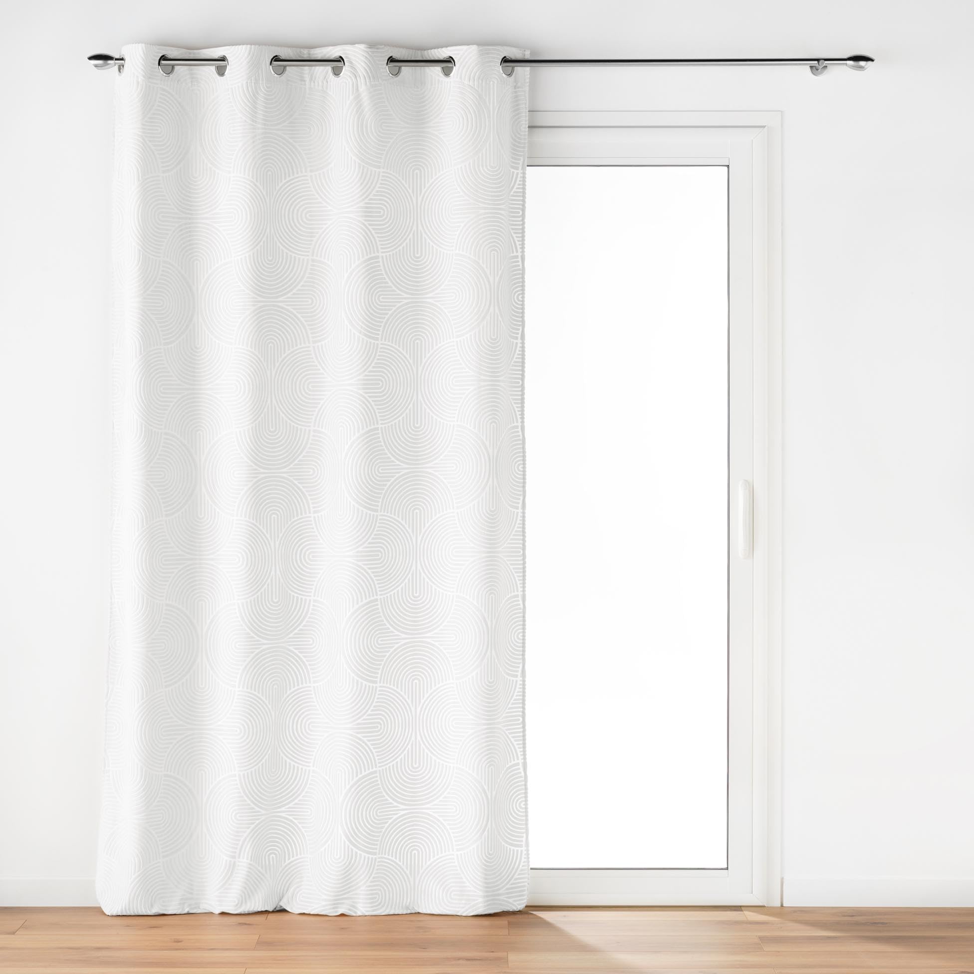 Rideau oeillets blanc 135x260 cm Eva pour illuminer le salon