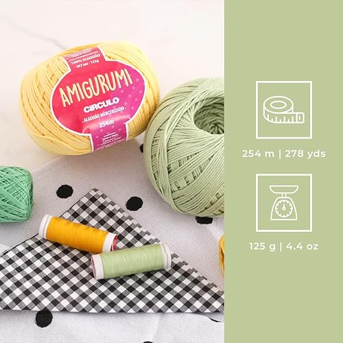 Miniatura 4 de Circulo Amigurumi - Hilo 100% algodón virgen brasileño mercerizado, hilo de algodón para ganchillo y tejido, hilo suave, Yarn Art, hilo deportivo,