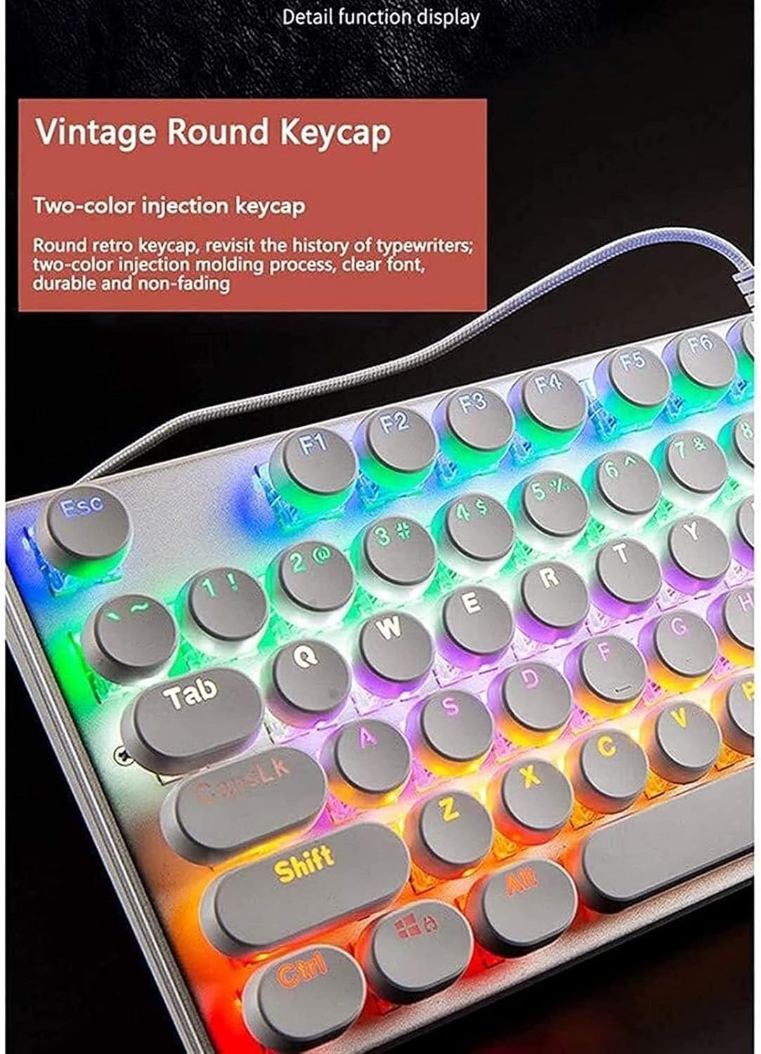 Klawiatura mechaniczna i myszek combo, przełączniki Blue Red Switch, 104 klawisze RU/US, przewodowa klawiatura gamingowa Anti-ghost RGB/Mix Podświetlenie LED B(