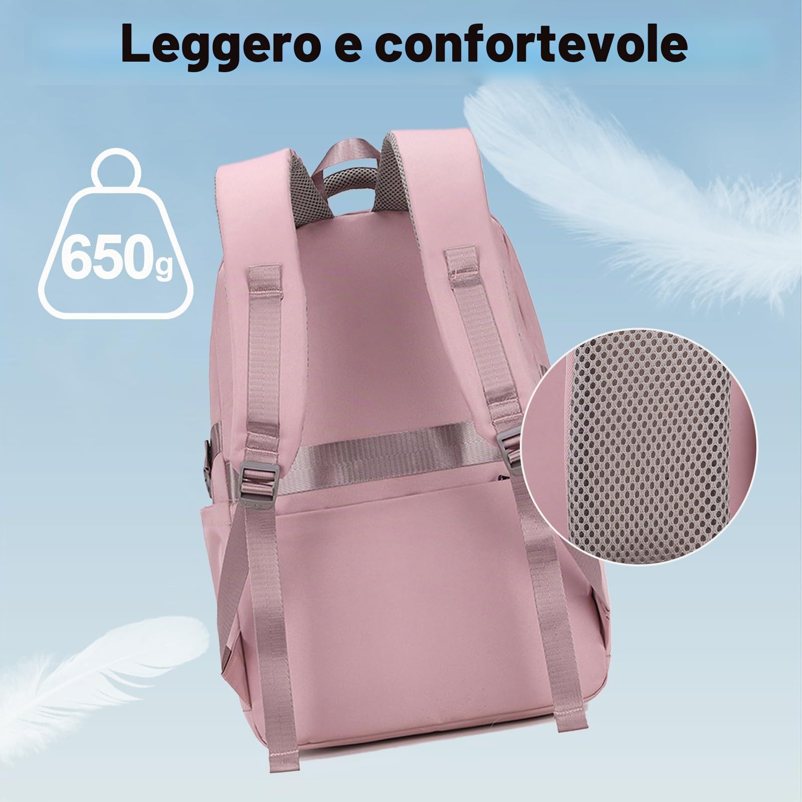 Zaino Porta PC 15.6 Multifunzione per Donna, Computer Portatile Comodo e Traspirante per Campeggio e Escursionismo