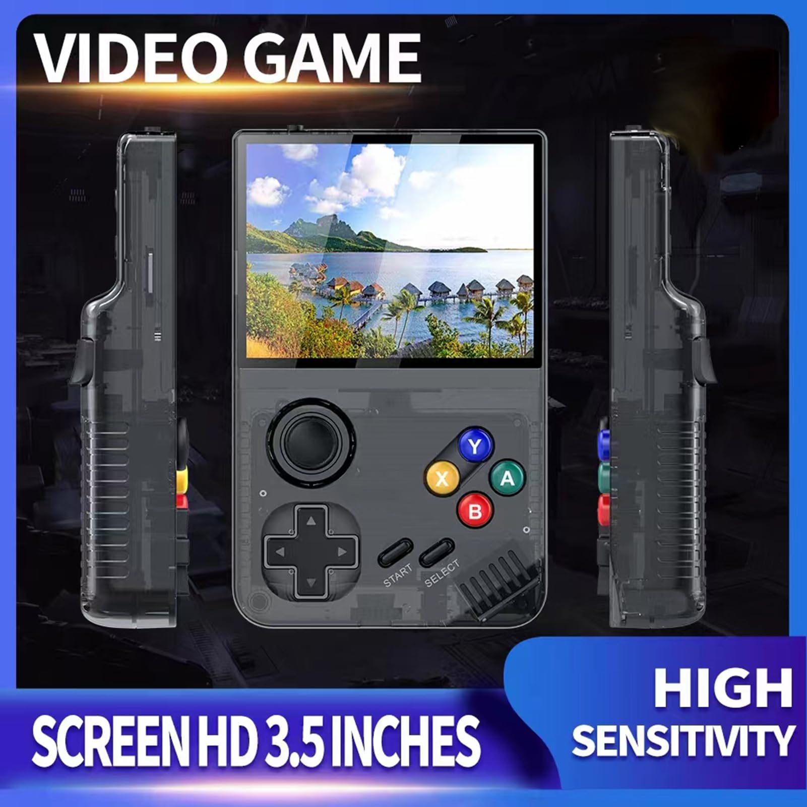 M19 Console di gioco portatile 3 Schermo IPS da 5 pollici Giochi integrati Lettore batteria ricaricabile da 3000 mAh con 25 simulatori classici Doppio slot per schede TF Potere di gioco tascabile