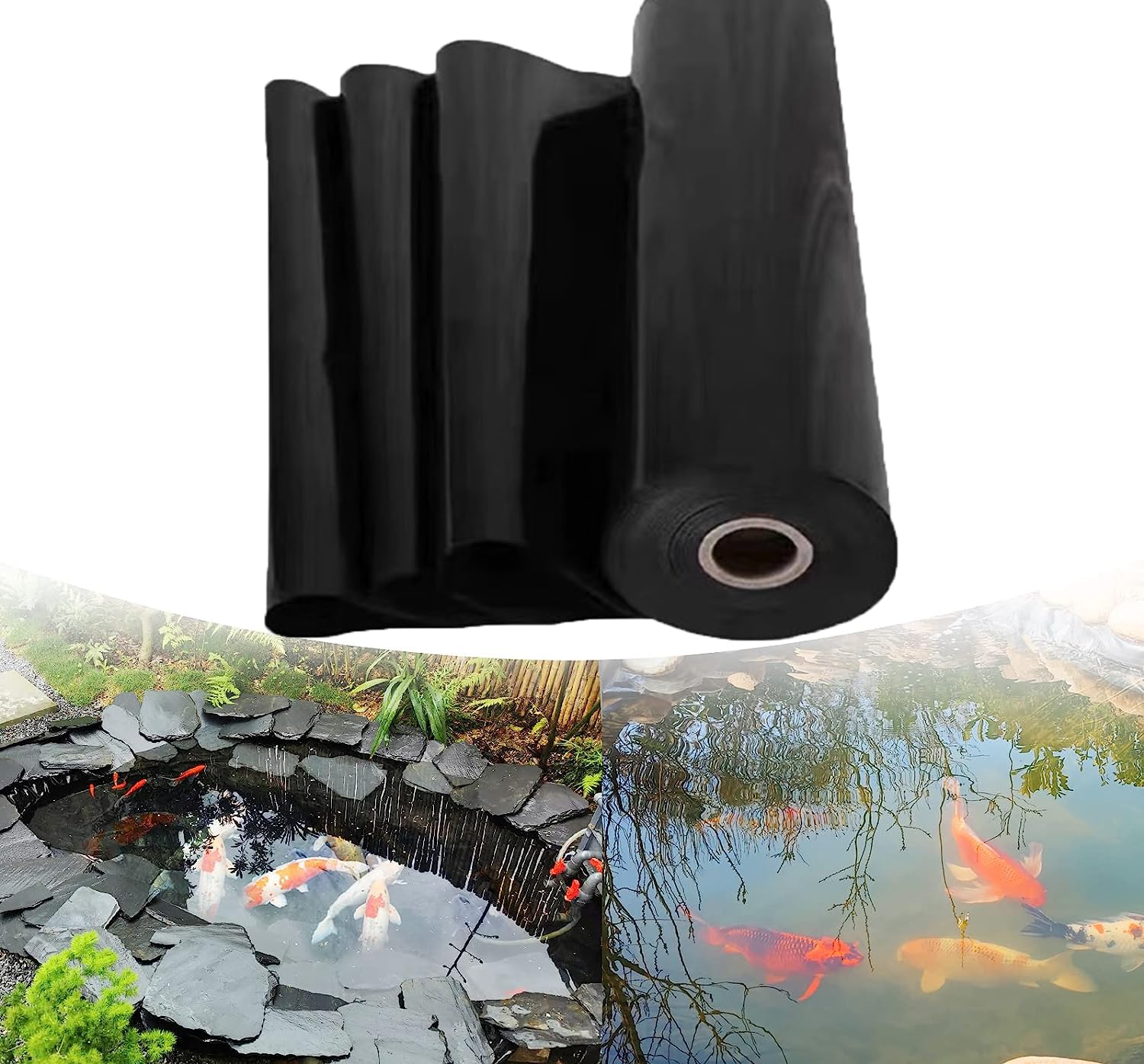 Schwarze HDPE Outdoor Teichfolie Gartenteich Wasserfolie 1mm Dicke Membran 1x3m Langlebig und Wasserdicht Teichfolie für Gartenteich