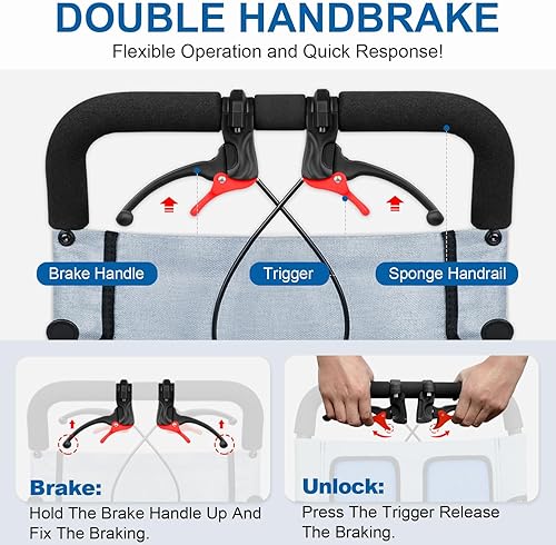 Miniatura 5 de Silla de ruedas plegable de transporte para personas mayores, pesa solo 19 libras, sillas de ruedas ligeras para adultos, soporta 220 libras, color
