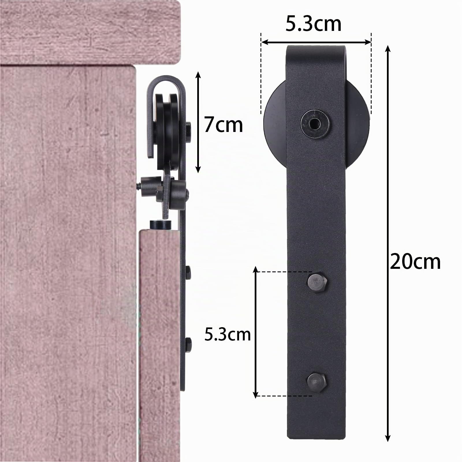 Kit de Rail pour Porte Coulissante 90cm/2,95FT - Mini Rail pour Placard, Système Simple avec Roulette pour Armoire de Rangement, Meubles TV