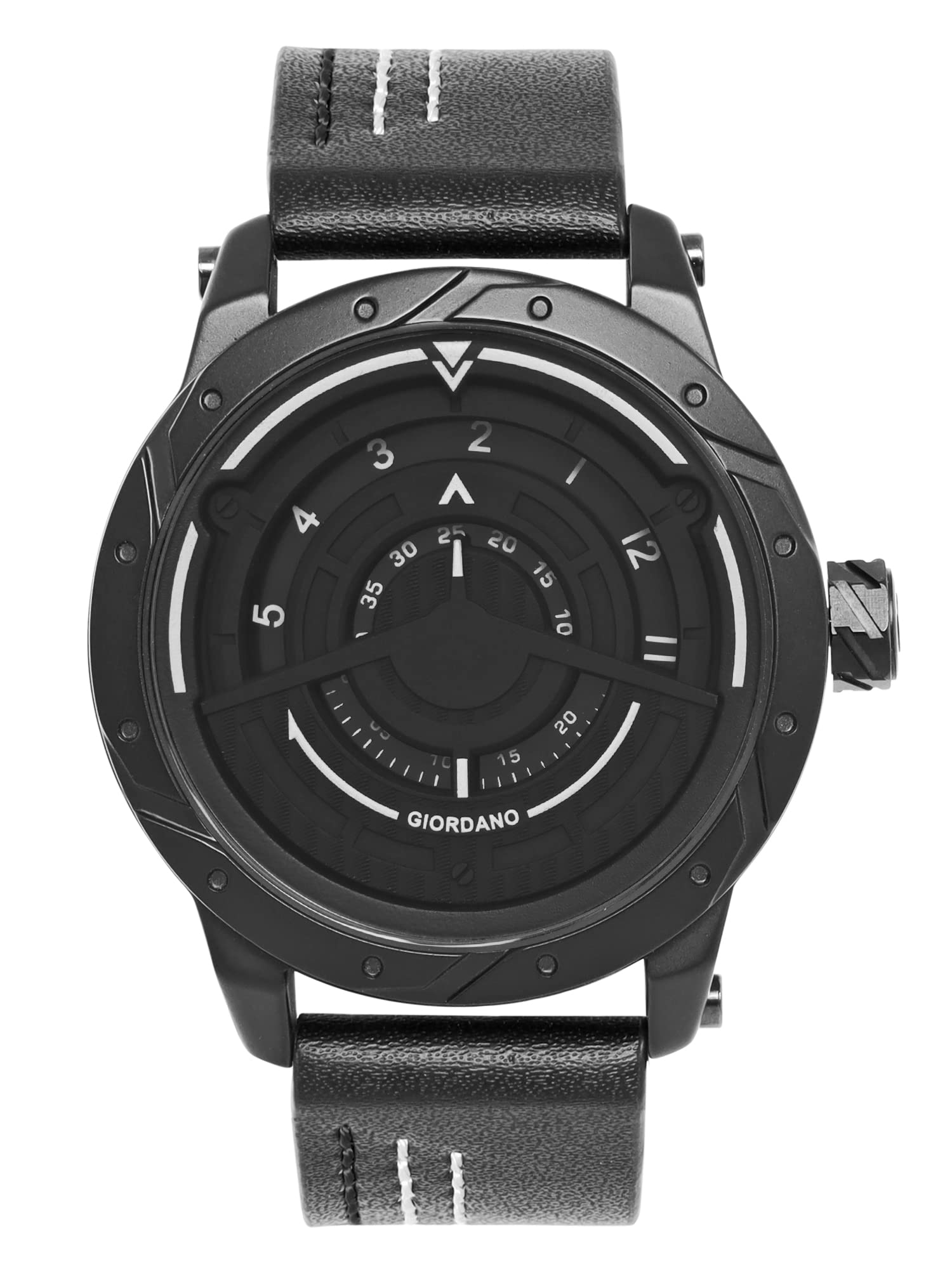 Giordano AW22 Collection Analog Watch for Men with Black Dial and Stylish Leather Strap| 3 Hand Mechanism -GZ-50022-01 (B0BNVTPNBW) Amazon Price History, Amazon Price Tracker