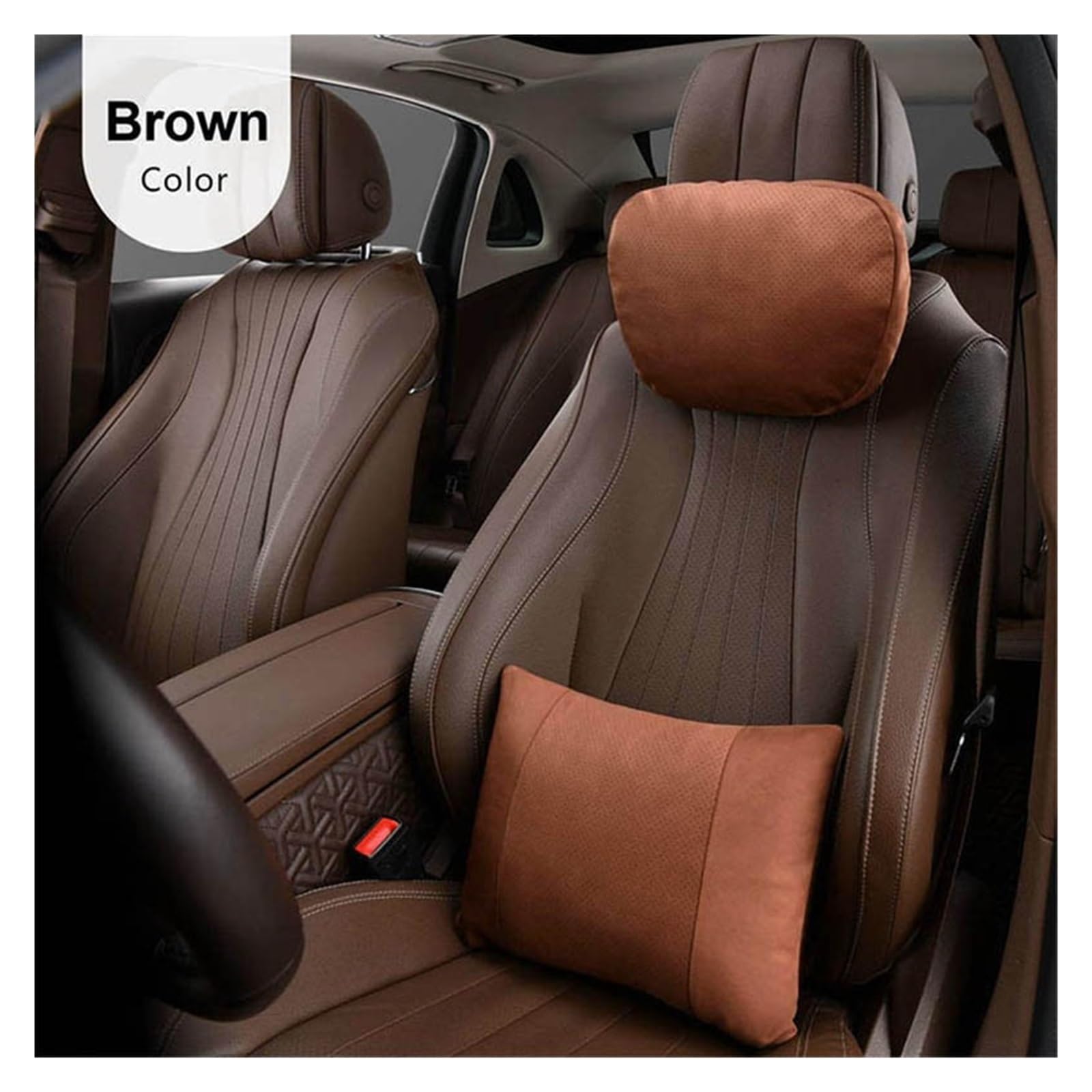 Reposacabezas Coche Almohada for reposacabezas de Coche, Soporte for Asiento, Suave, Universal, Ajustable, Almohadas for Cintura y Cuello, Almohada for reposacabezas de Coche(2Pieces Grey)