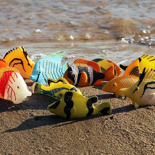 Miniatura 4 de RCOMG Juego de 24 juguetes de peces tropicales, figuras de criaturas marinas de Pástica, figuras educativas de animales oceánicos, recuerdo de
