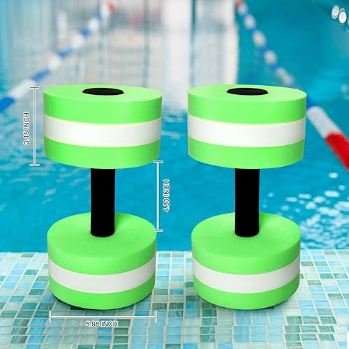 Miniatura 6 de Timoo Juego de 2 mancuernas acuáticas para agua, resistencia a la piscina, peso de agua, aeróbicos de agua de alta densidad, espuma EVA para piscina