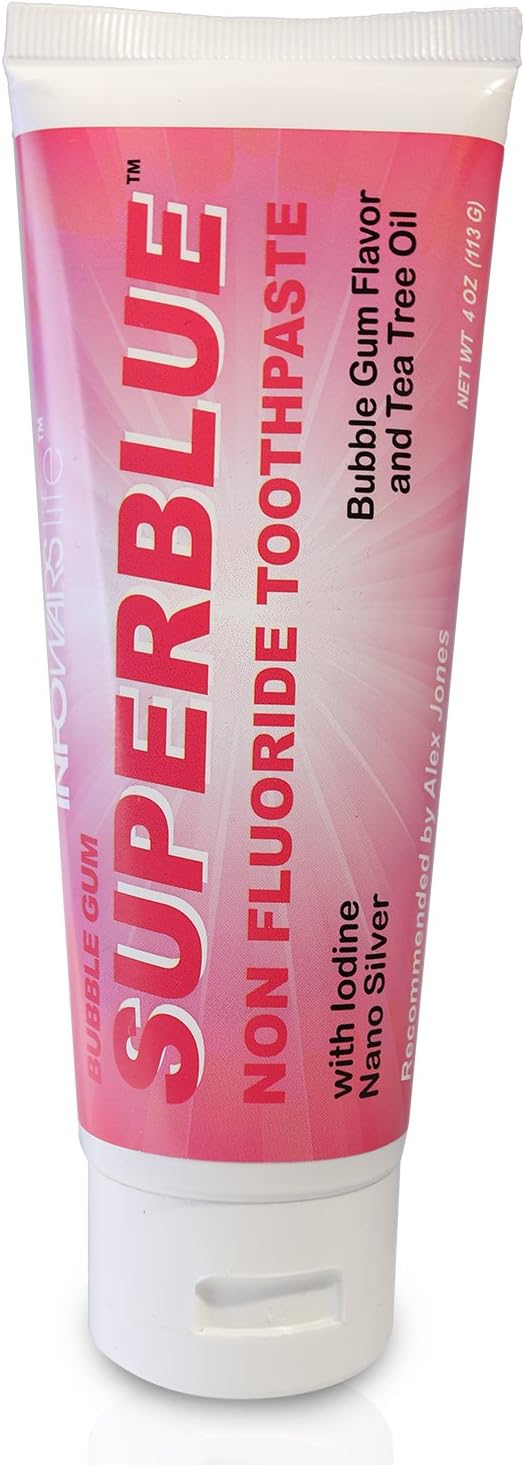 Infowars Life - Superblue Fluoride-Free Toothpaste (4 oz, Bubble Gum)