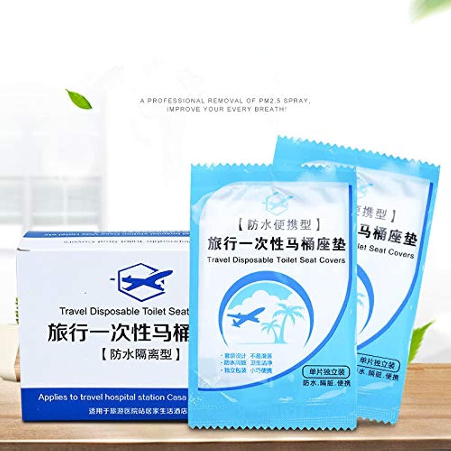 XICHEN - Pocket Size Disposable Plastic Toilet Seat Covers Travel Pack 50PCS ，40cmx48cm Individually Wrapped