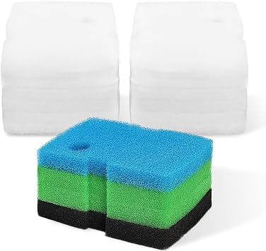 AQUANEAT وسادات فلتر علبة بديلة متوافقة مع Cascade 1200/1500 CCF4UL / CCF5UL Generic Floss Aquarium Sponge Media