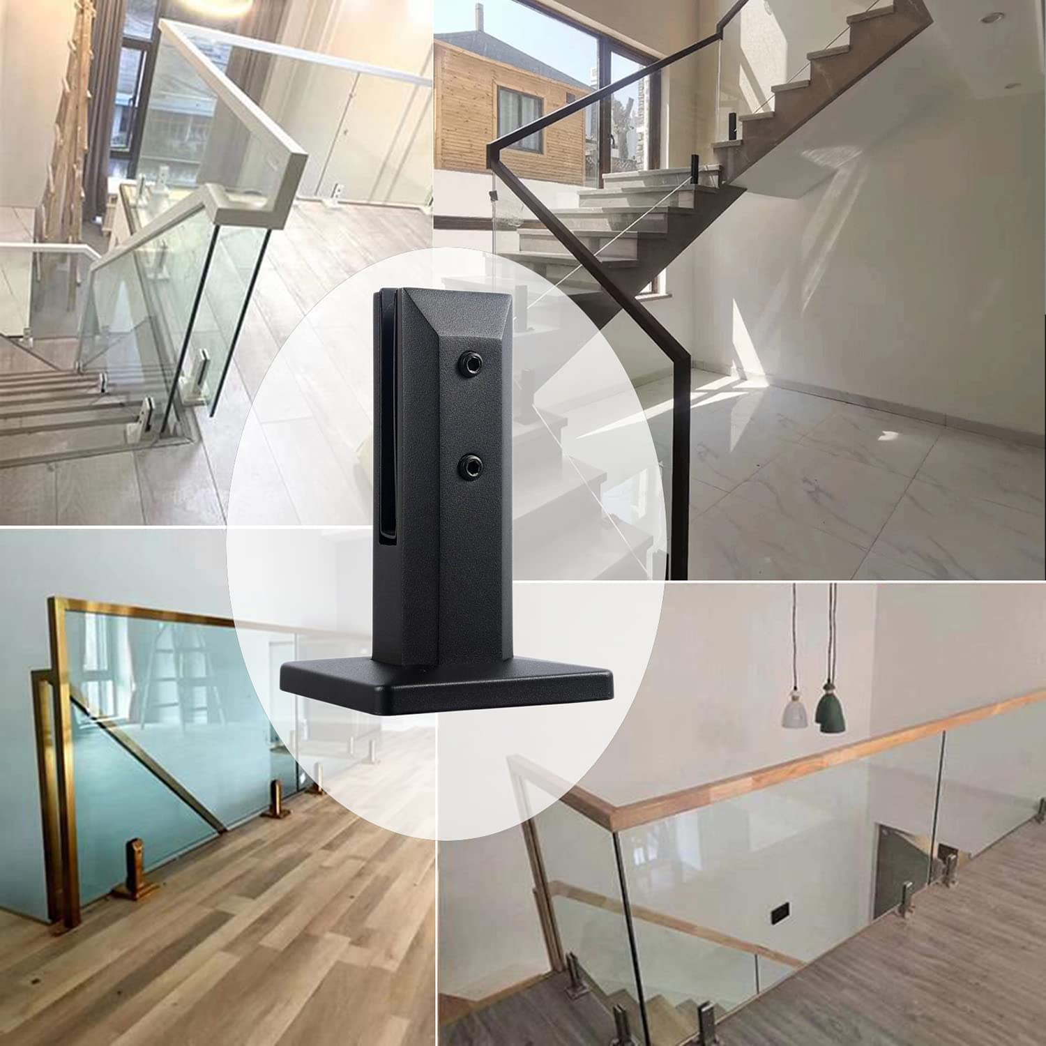 Set 10 Morsetti Per Vetro In Acciaio Inox - Per Ringhiere, Scale, Fino A 16mm Spessore - Foto 9