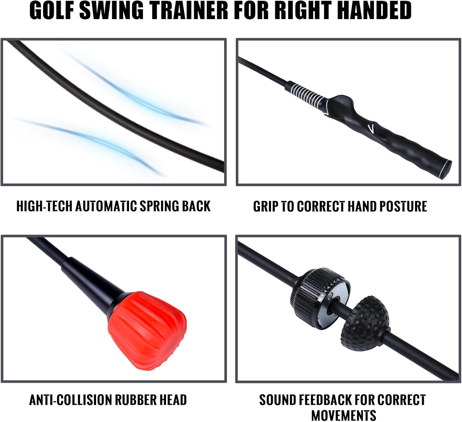 PGM Golf Swing Trainer Aid -2.0 Golf Swing Training Aid Golf Practice Warm-Up Stick for Strength Flexibility and Tempo Training -Suit for Practice Chipping Hitting Golf Accessories