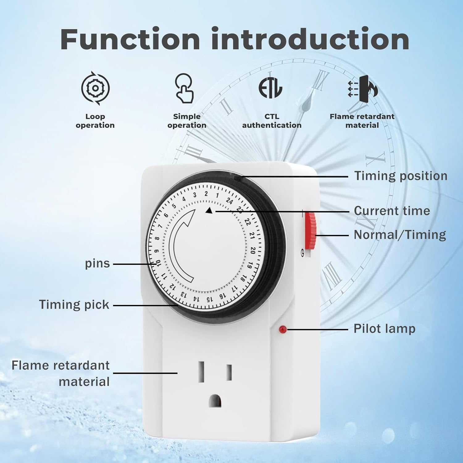 1800W Immersion Water Heater with 24H Precise Control Timer, Electric Fully Submersible Pool Water Heater, Ideal for Baptistery, Hot Tub, Bucket, Camping Stock Tank, Bathtub, Small Inflate Pool