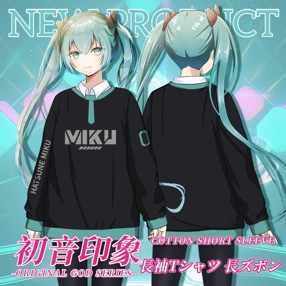 Amazon.co.jp: MZYSTJ Miku 初音ミク 長袖Tシャツ 長ズボン コスプレ