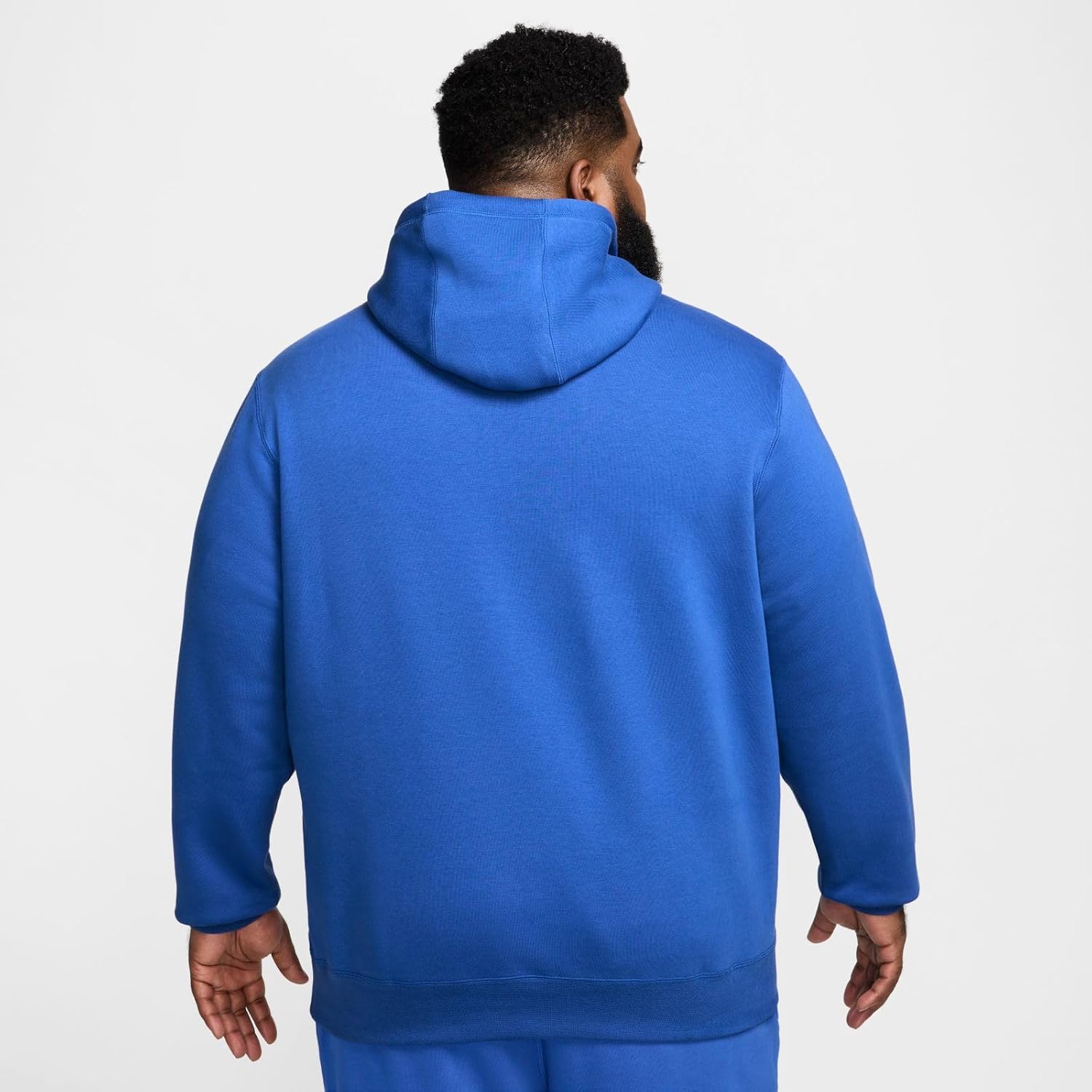 Nike Club Fleece Men's Pullover Hoodie Size - Medium Game Royal/Safety Orange - Image 3