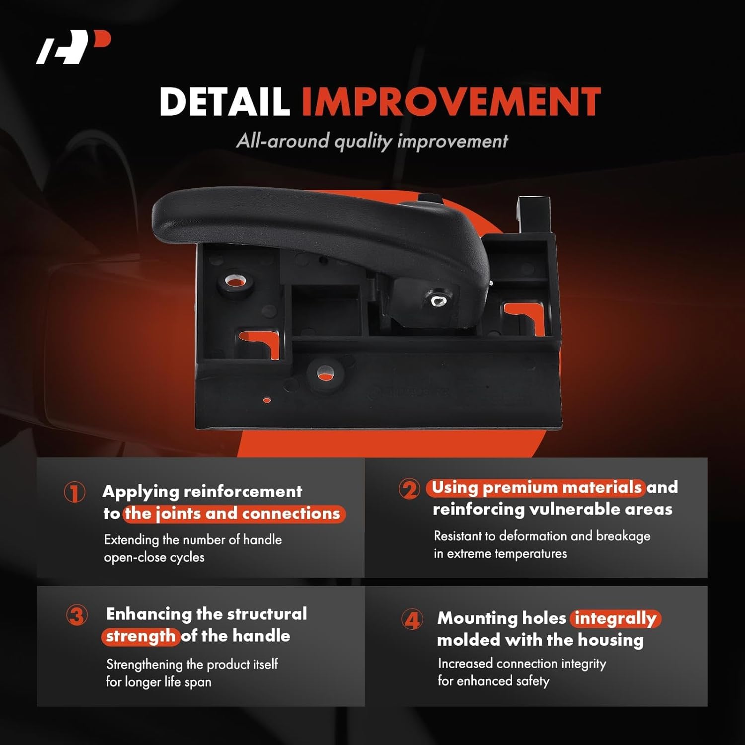 A-Premium Rear Right Passenger Side Interior Door Handle Compatible with Ford Windstar 1999 2000 2001 2002 2003, Black, Replace# XF2Z1626680AA