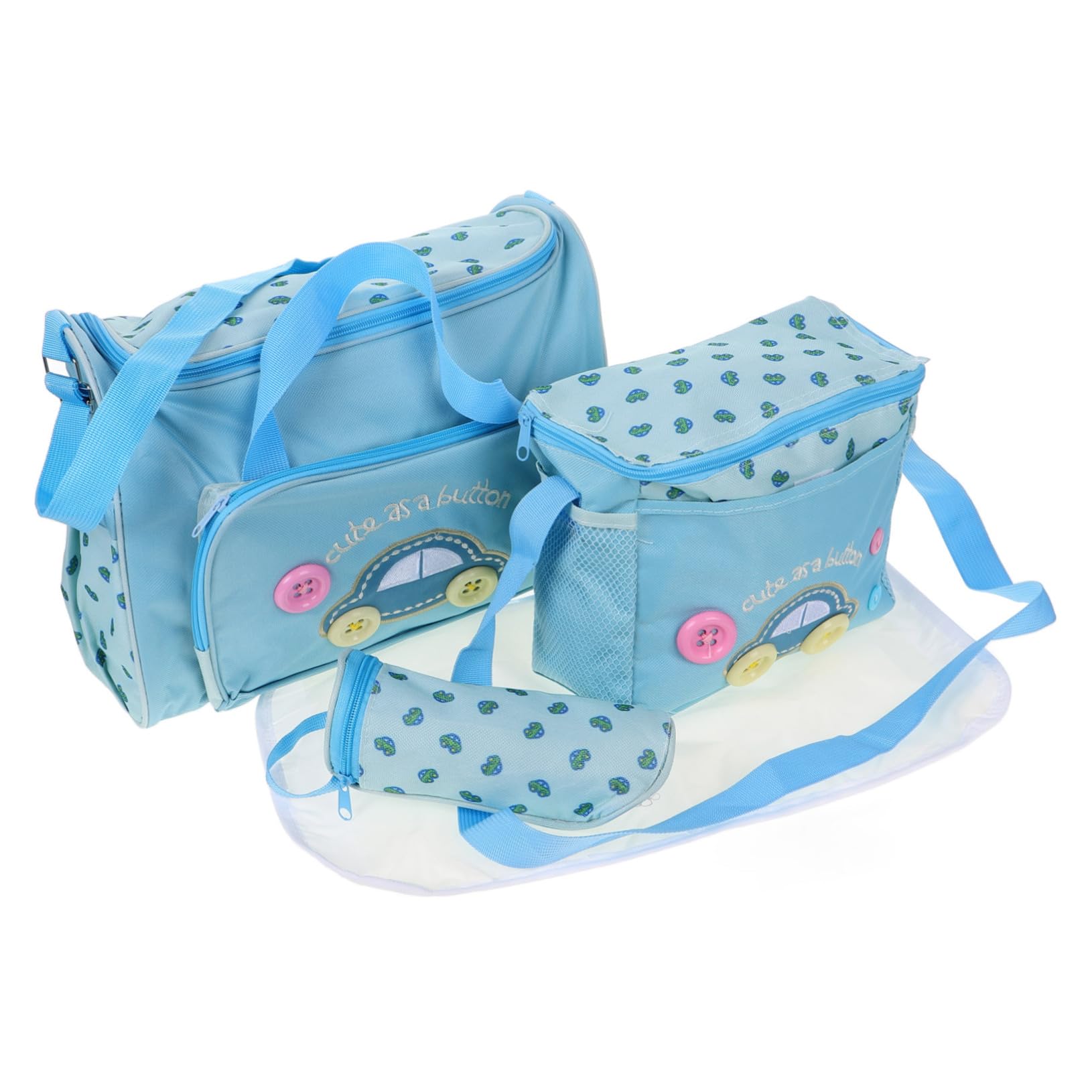 4-In-1 Multifunktions Wickeltasche Reise Baby Tasche mit Großem Fassungsvermögen und Autodesign (Himmelblau)