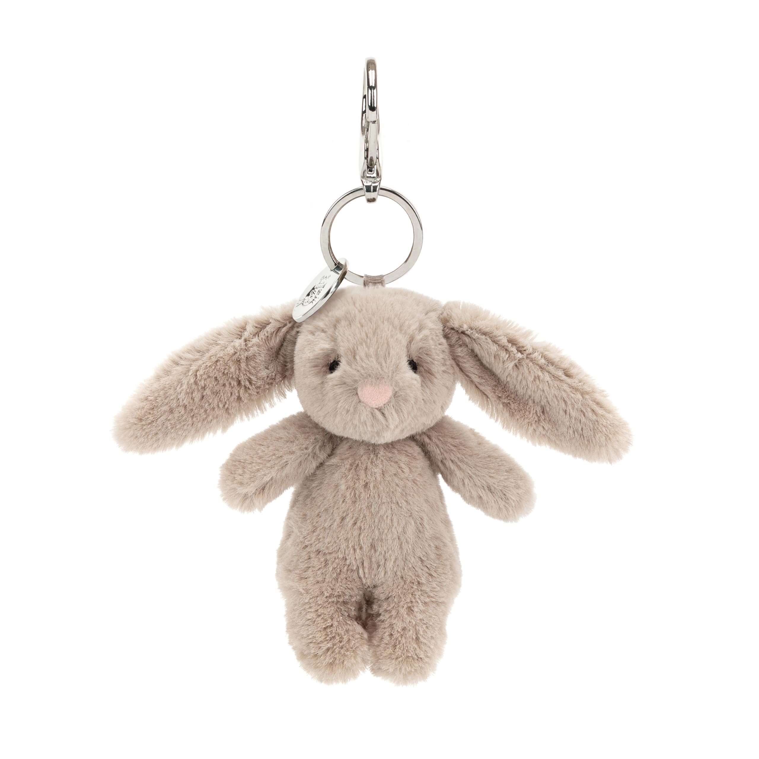 Bashful Beige Bunny Bag Charm, 3.5 inches - Rabbit & Bunny Plush Keychain - Great Gift Idea