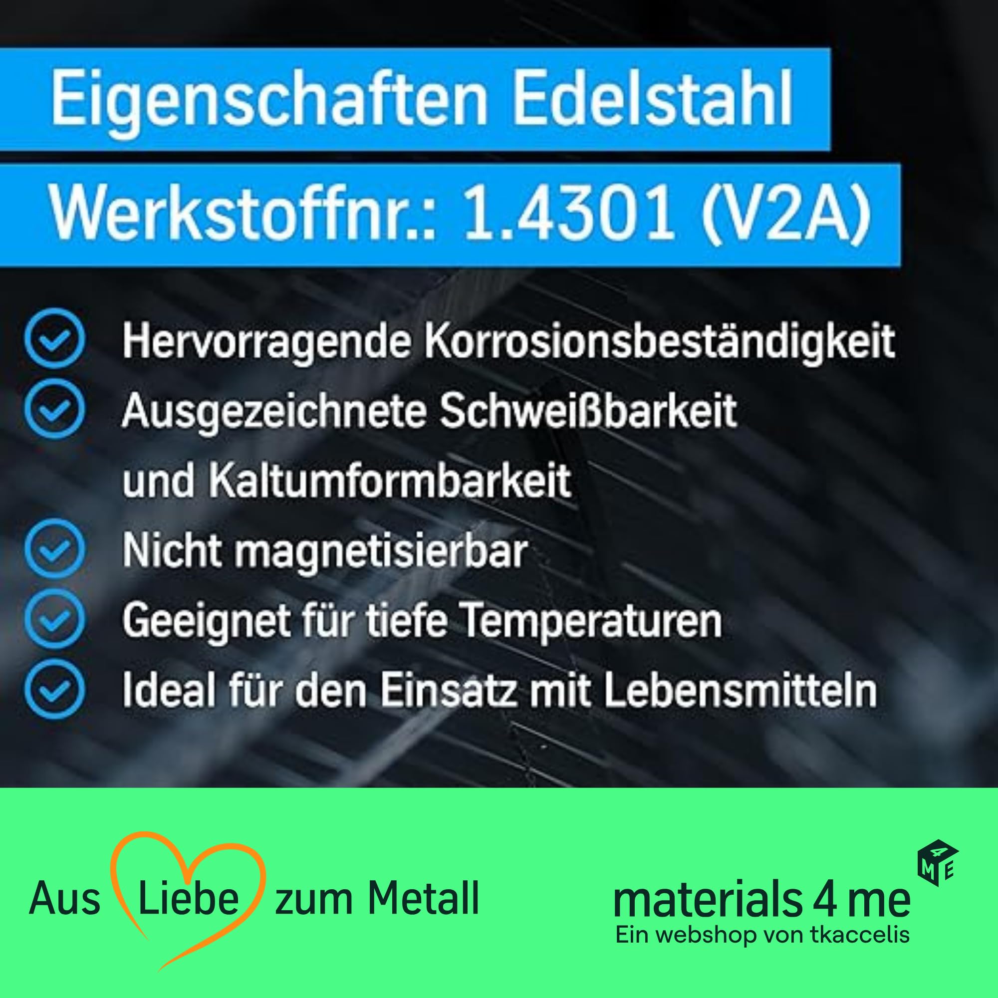 thyssenkrupp Rundrohr Edelstahl geschweißt – Edelstahlrohr V2A – Werkstoff 1.4301 AISI 304 – Ø 60,3 x 2 mm, 2450 mm Länge