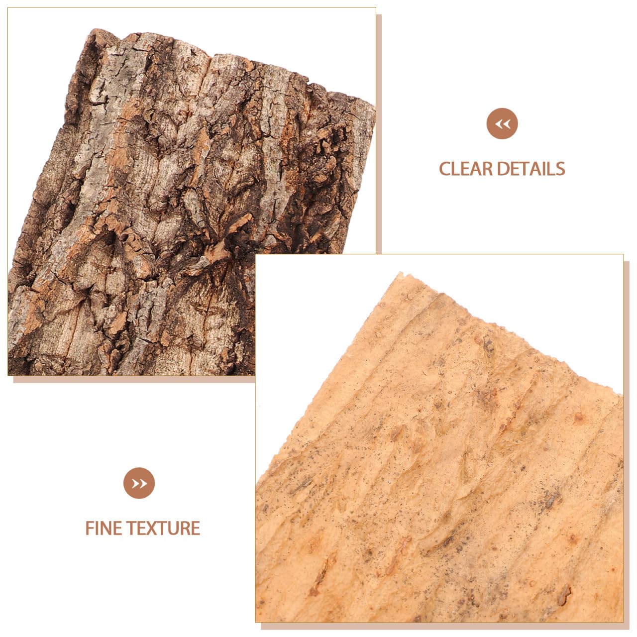 POPETPOP 3 Pezzi Corteccia di Sughero Naturale per Terrario, Sfondo per Rettili, Decorazione per Acquario e Vivario, Kit Varie Dimensioni per Drago Barbuto e Geco