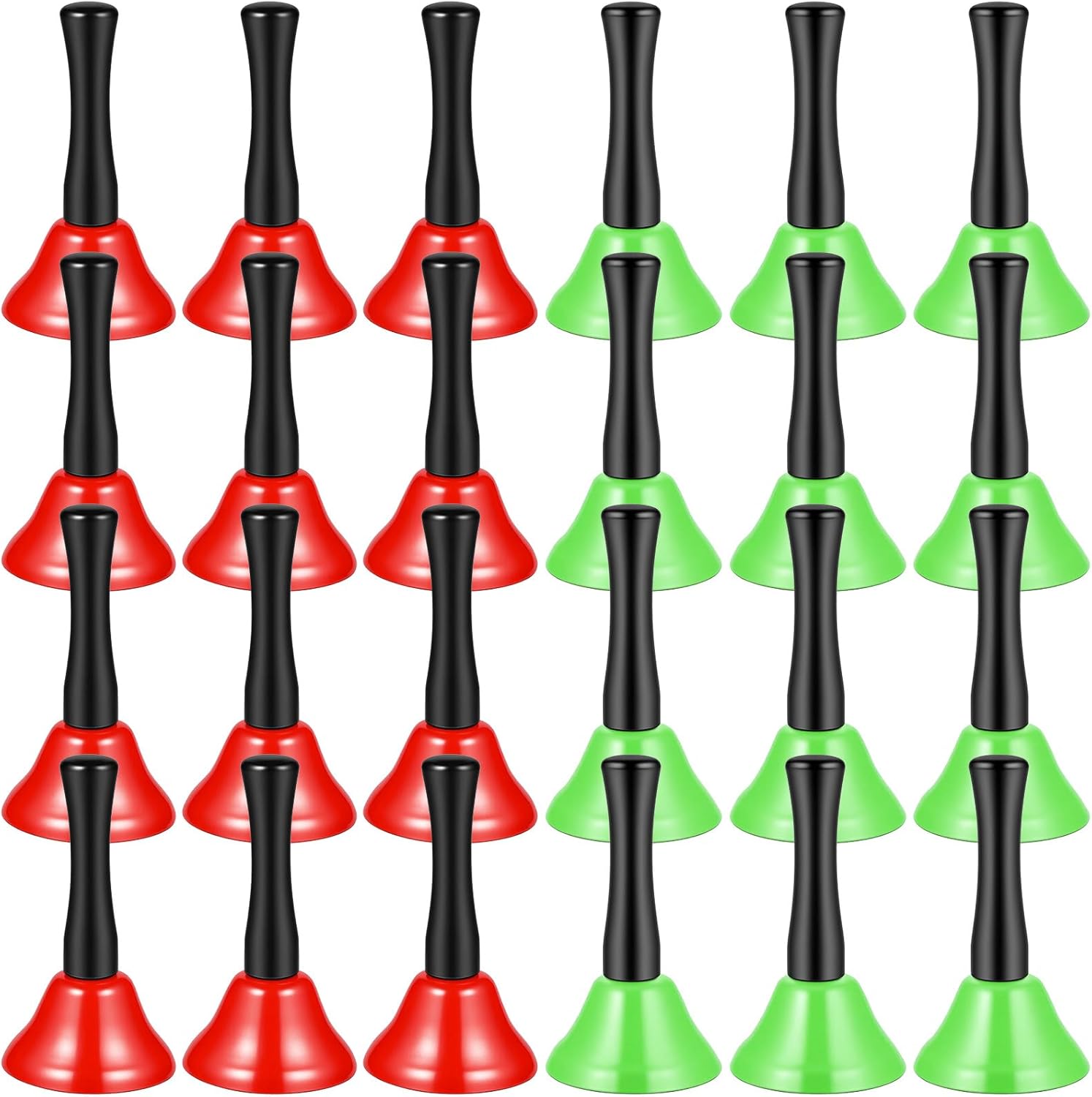 24 Pcs Christmas Hand Bell Wooden Handle Metal Steel for Adults Durable Wooden Handbells Perfect for Music Teaching Party Holiday Music, Church Choirs, and Christmas Celebrations