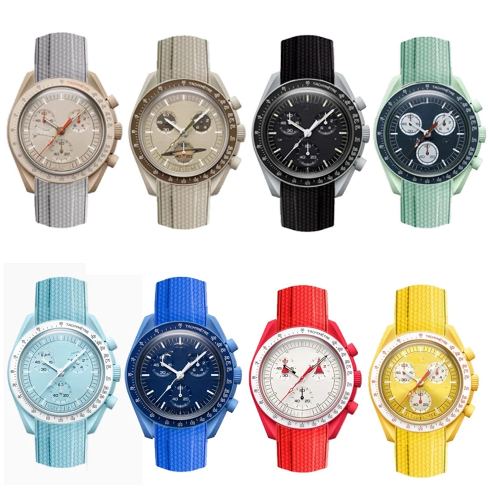 DASEB Per Omega X Swatch Joint MoonSwatch Strap Seamaster 300 Uomo Donna Bracciale con estremità curva in silicone da 20 mm