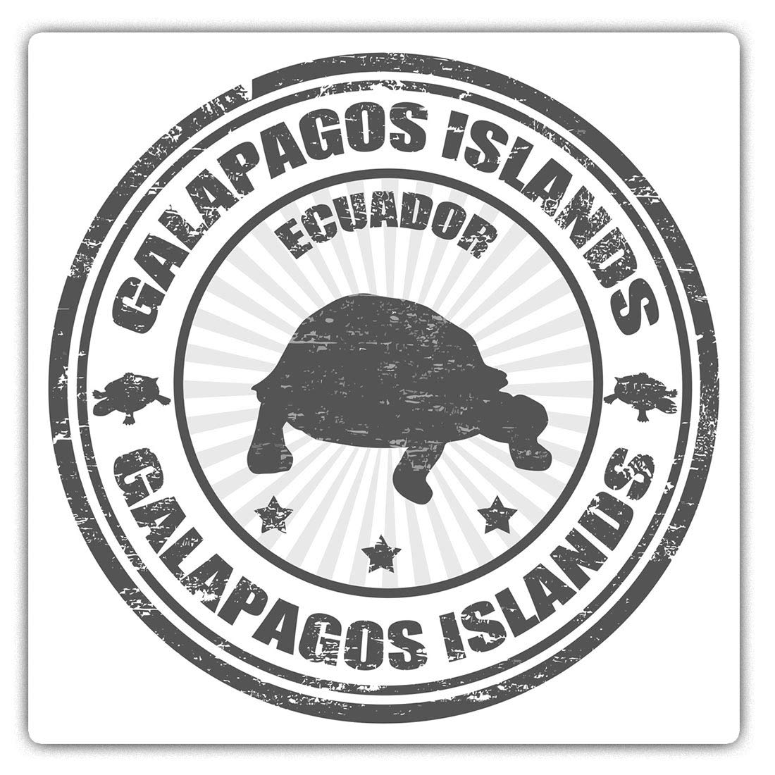 Destination Vinyl Ltd Multi 2 X Square 7.5Cm Vinyl Stickers - Galapagos Islands Turtle Ecuador 39900