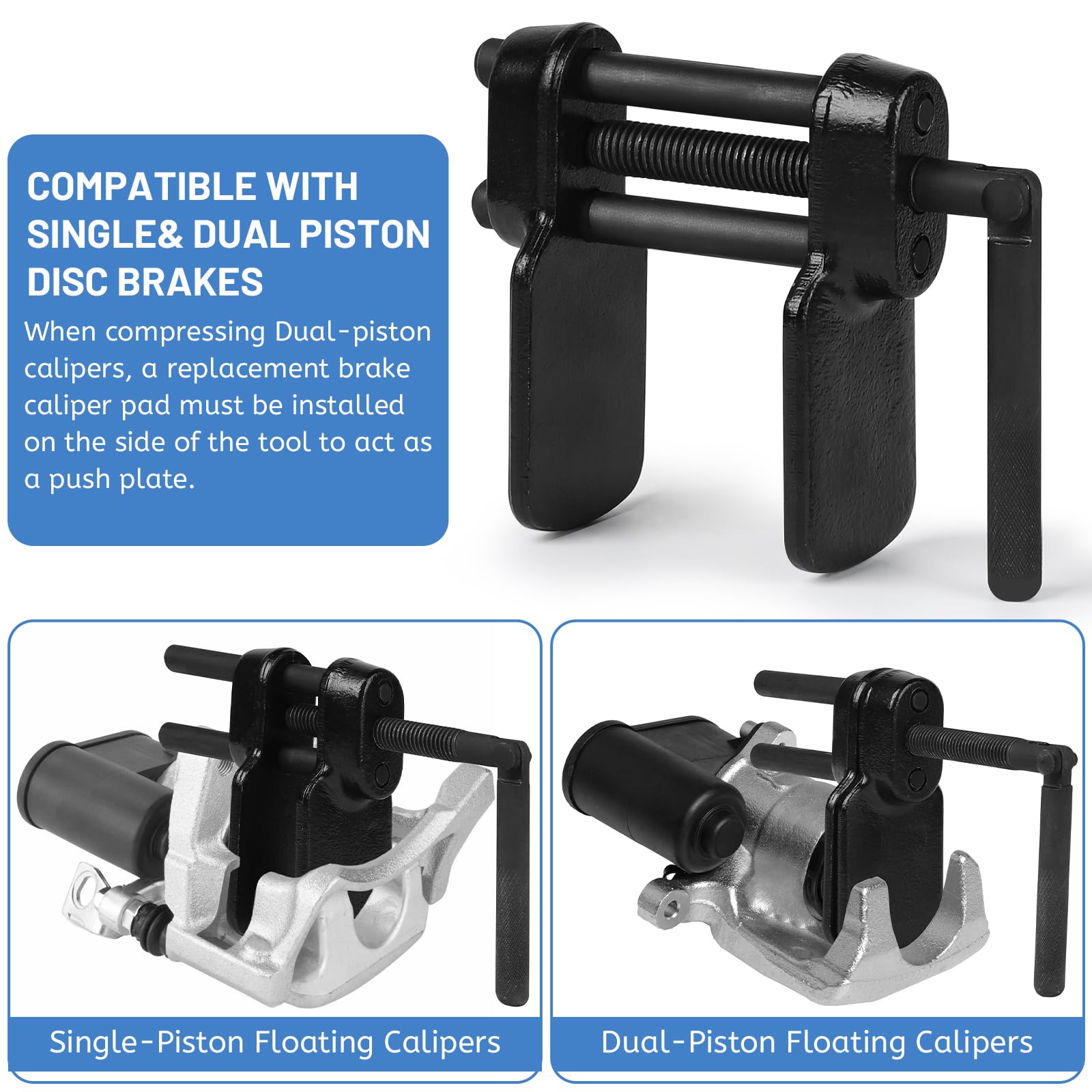 DBREAKS Strumento di ripristino del Pistone del Freno, 0-85 mm Arresto per Pistoni dei Freni Universale, per Freni a Disco, per Auto e Moto
