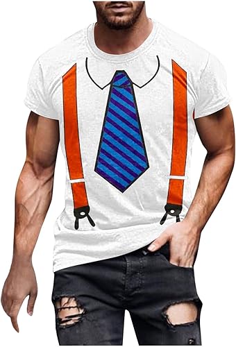 Camisetasgimnasiogran tamaño Hombres Topsbloquescolor Camisetas Manga Corta Camisasocio Gráfico divertido Camisaverano