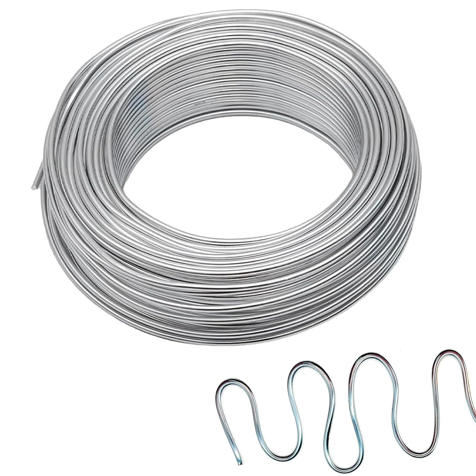 YUENPUN 6 PCS 30m/98ft Galvanised Wire Coil, 2mm Thickness Garden Wire for Climbing Plants Support and Fence Reinforcement, Total 180m